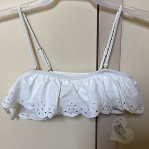 Sugar Coast White Hyacinth Swim Top Size M NWT